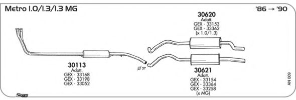 Система выпуска ОГ AKS DASIS SGAN009