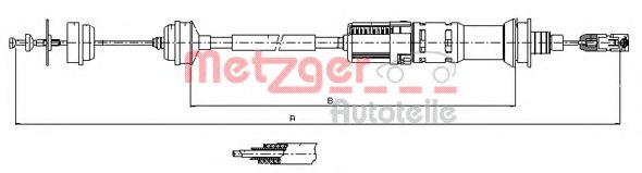 Трос, управление сцеплением METZGER 11.3923