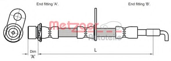 Тормозной шланг METZGER 4110009