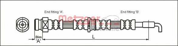 Тормозной шланг METZGER 4113669