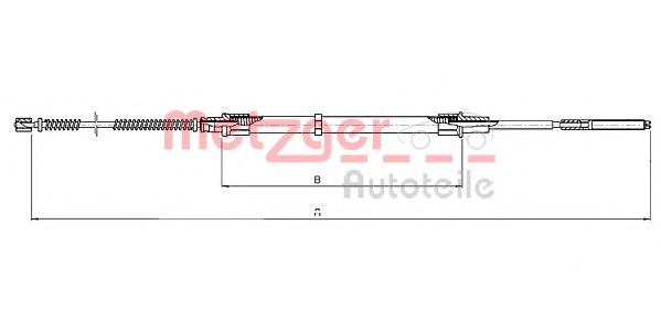 Трос, стояночная тормозная система METZGER 10.7131