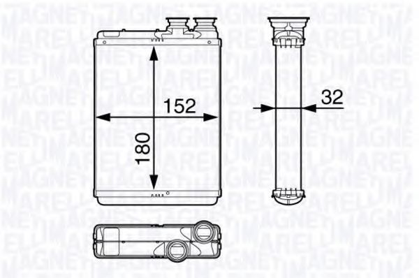 Теплообменник, отопление салона MAGNETI MARELLI 350218355000