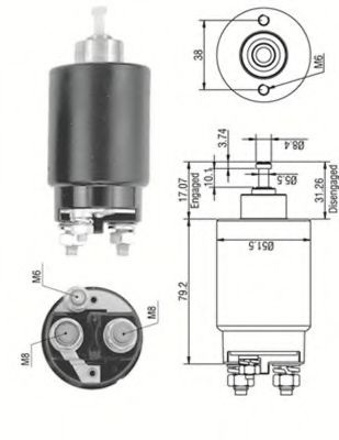 Тяговое реле, стартер MAGNETI MARELLI 940113050265