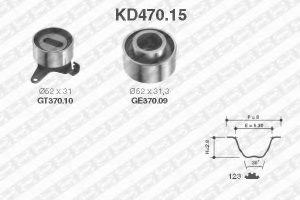 Комплект ремня ГРМ SNR KD470.15