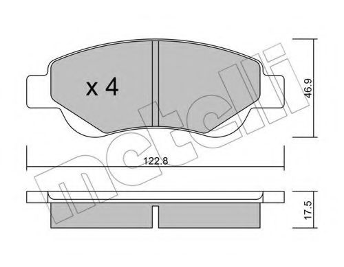 Комплект тормозных колодок, дисковый тормоз METELLI 22-0637-0