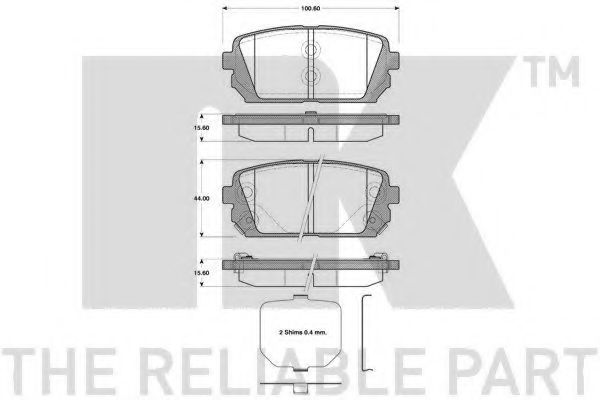 Комплект тормозных колодок, дисковый тормоз NK 223431