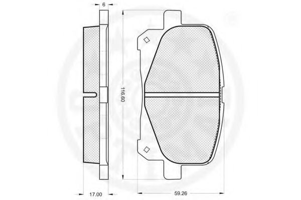 Комплект тормозных колодок, дисковый тормоз OPTIMAL 23513