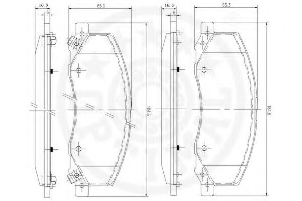 Комплект тормозных колодок, дисковый тормоз OPTIMAL 12456