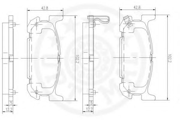 Комплект тормозных колодок, дисковый тормоз OPTIMAL 12489