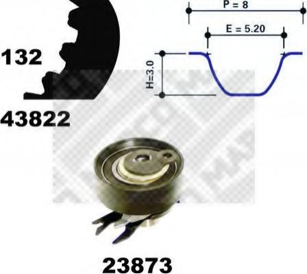 Комплект ремня ГРМ MAPCO 23822