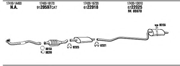 Система выпуска ОГ FONOS TO51154B