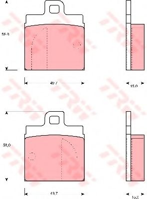 Комплект тормозных колодок, дисковый тормоз TRW GDB143