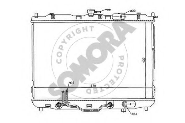 Радиатор, охлаждение двигателя SOMORA 116140B
