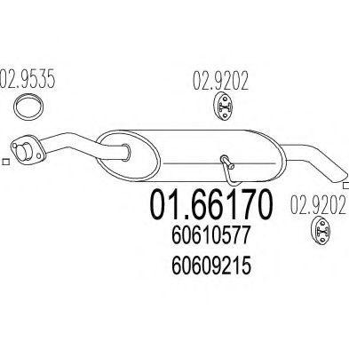Глушитель выхлопных газов конечный MTS 01.66170