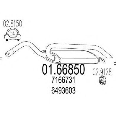 Глушитель выхлопных газов конечный MTS 01.66850