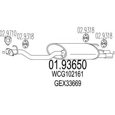Глушитель выхлопных газов конечный ROSI 20701