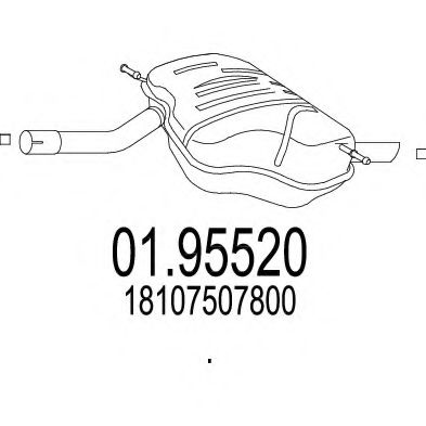 Глушитель выхлопных газов конечный MTS 01.95520