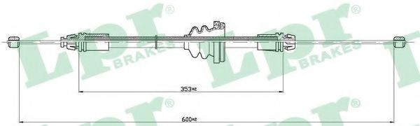 Трос, стояночная тормозная система LPR C0754B