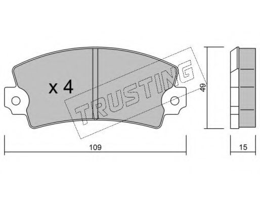 Комплект тормозных колодок, дисковый тормоз TRUSTING 0052