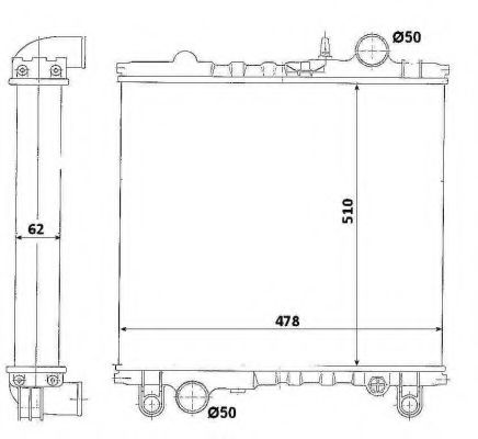 Радиатор, охлаждение двигателя NRF 513341