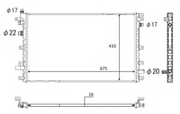 Радиатор, охлаждение двигателя NRF 58569