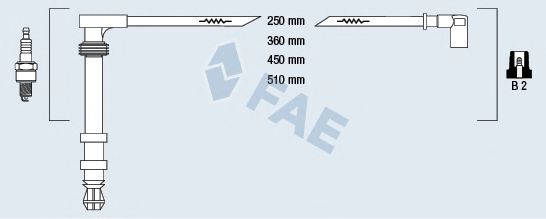 Комплект проводов зажигания FAE 86050