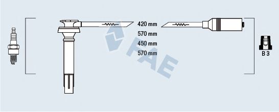 Комплект проводов зажигания FAE 83236