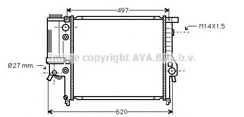 Радиатор, охлаждение двигателя AVA QUALITY COOLING BW2137