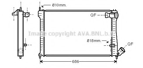 Радиатор, охлаждение двигателя AVA QUALITY COOLING CN2101