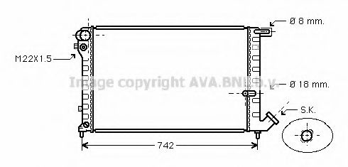 Радиатор, охлаждение двигателя AVA QUALITY COOLING CNA2134