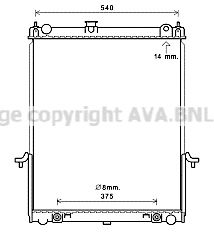 Радиатор, охлаждение двигателя AVA QUALITY COOLING DN2397