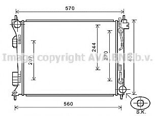 Радиатор, охлаждение двигателя AVA QUALITY COOLING HY2270