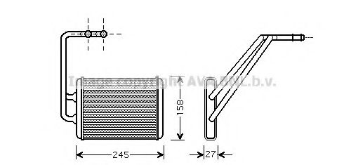 Теплообменник, отопление салона AVA QUALITY COOLING HY6121