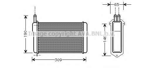 Теплообменник, отопление салона AVA QUALITY COOLING LA6009