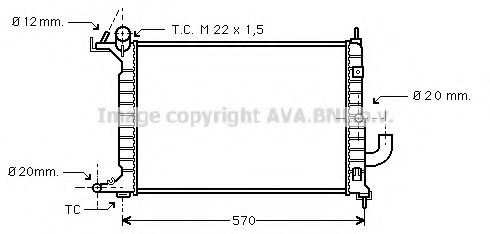 Радиатор, охлаждение двигателя AVA QUALITY COOLING OLA2221
