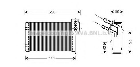 Теплообменник, отопление салона AVA QUALITY COOLING RT6048