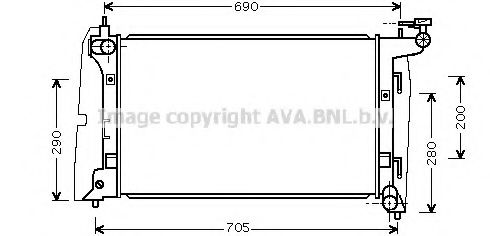Радиатор, охлаждение двигателя AVA QUALITY COOLING TOA2290