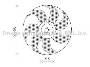 Вентилятор, охлаждение двигателя AVA QUALITY COOLING VW7511
