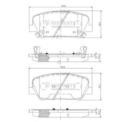 Комплект тормозных колодок, дисковый тормоз NIPPARTS N3600547