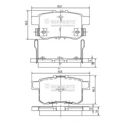 Комплект тормозных колодок, дисковый тормоз NIPPARTS N3614020