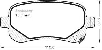 Комплект тормозных колодок, дисковый тормоз MGA 1005