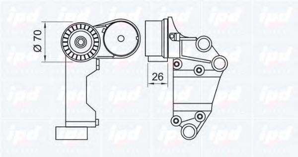 Натяжная планка, поликлиновой ремень IPD 153265