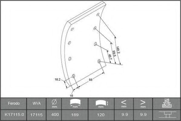 Комплект тормозных башмаков, барабанные тормоза BERAL 1711510006015178