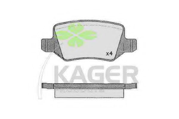 Комплект тормозных колодок, дисковый тормоз KAGER 35-0526