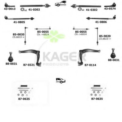 Подвеска колеса KAGER 800043