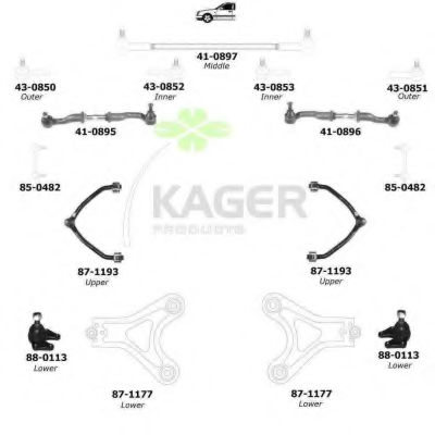 Подвеска колеса KAGER 800662