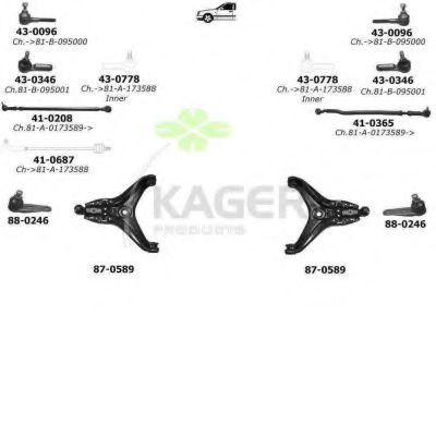 Подвеска колеса KAGER 801347