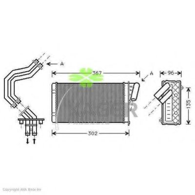 Теплообменник, отопление салона KAGER 32-0115