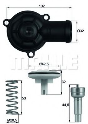 Термостат, охлаждающая жидкость MAHLE ORIGINAL TI 220 87D