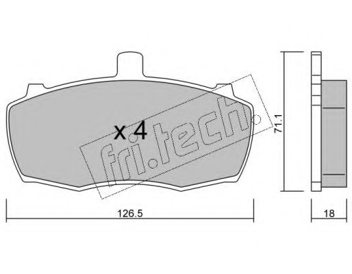 Комплект тормозных колодок, дисковый тормоз fri.tech. 708.0